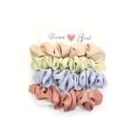 beige set of 4 satin hair tie