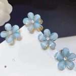 blue flower clips 2 pieces