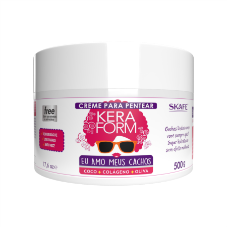 Kera Form – Eu Amo Meus Cachos Leave in Brushing Cream كريم تصفيف للشعر الكيرلي – جوز الهند + الكولاجين + زيت الزيتون